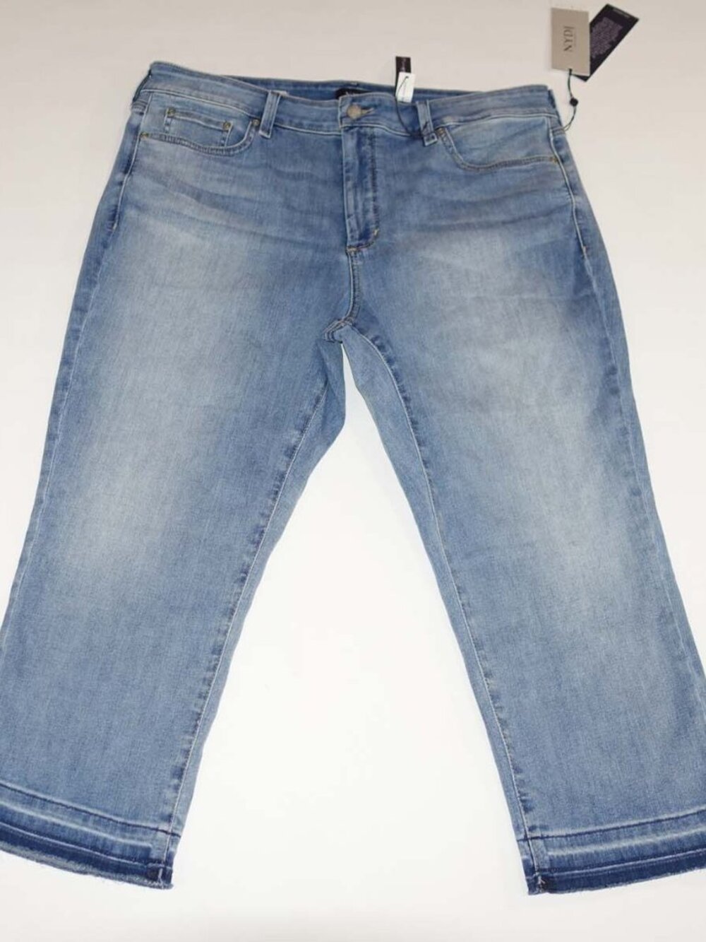 Not Your Daughter's Women's Dayla Wide Cuff Capri Jeans Size 16W NWT Blue Denim